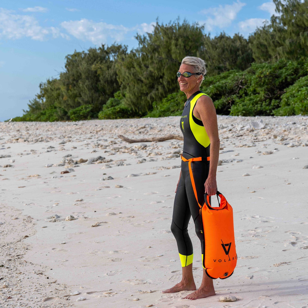 Tow Floats and Swim Buoys, Open water swimming Safety.