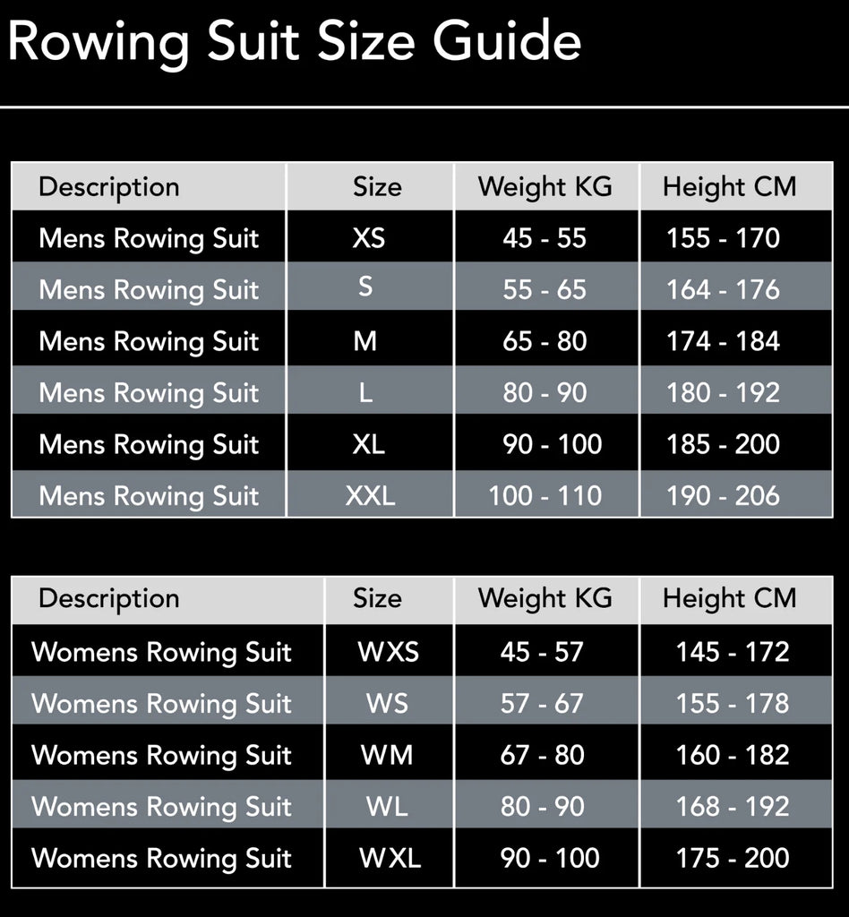 Female Rowing Chart Womens Rowing Suit-TwoTone – Volare Sports