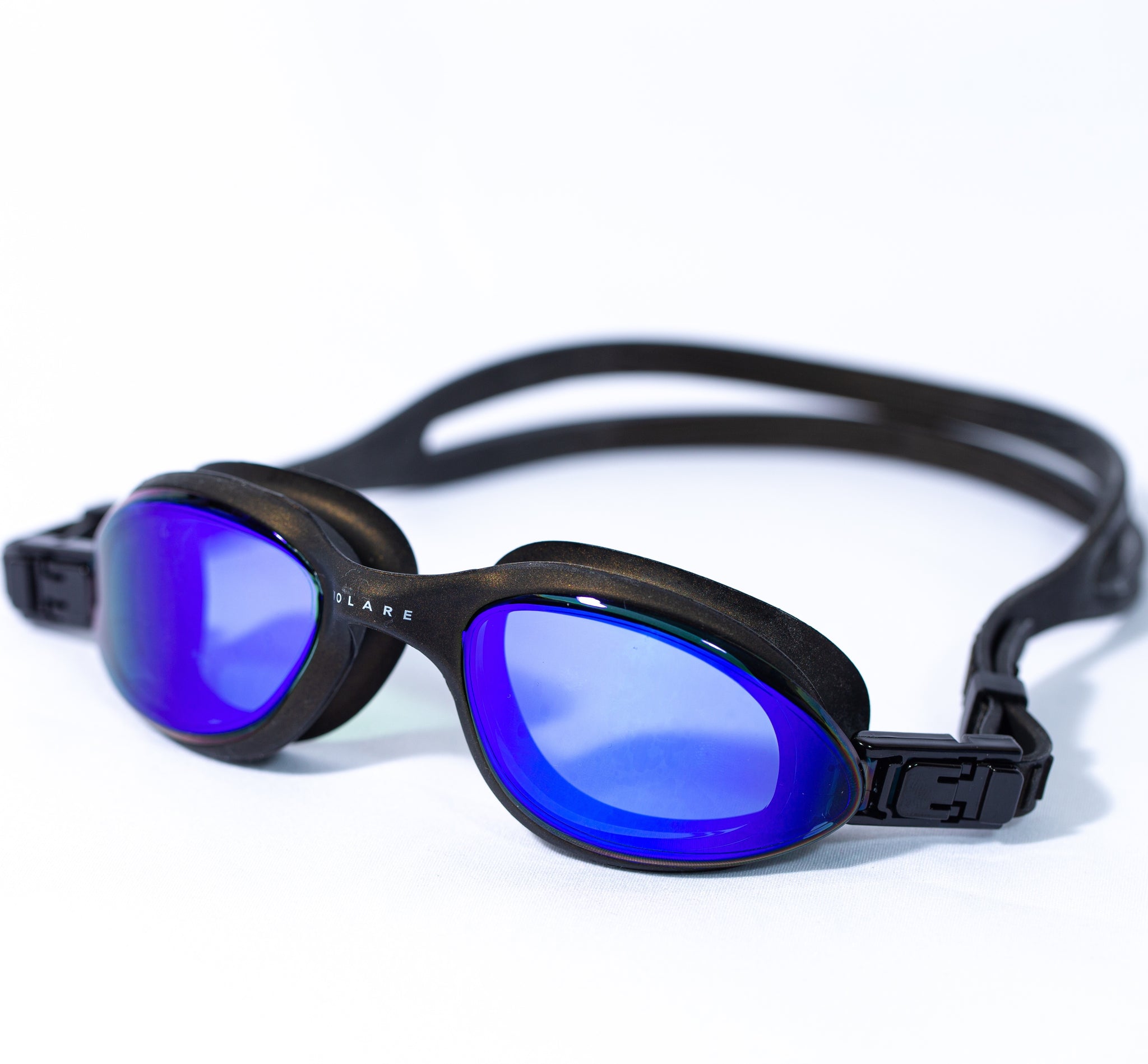 Volare Noosa Swim Goggles Black Blue Mirror Lens
