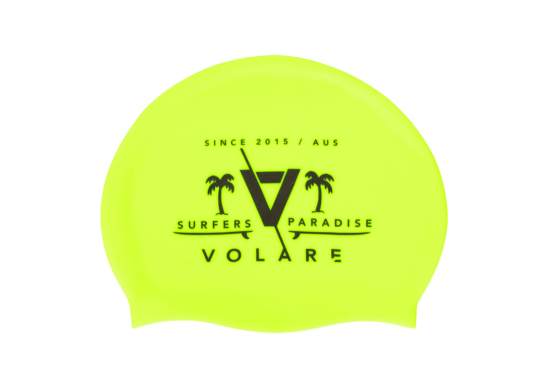 Surfers Paradise Fluro Yellow Silicone Swim Cap