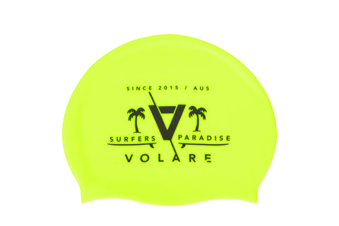 Surfers Paradise Fluro Yellow Silicone Swim Cap