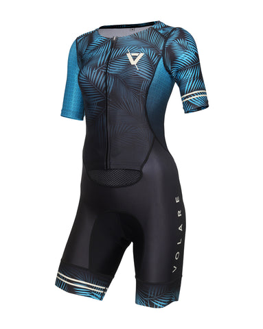 Volare Womens Palms Dark Sleeved Tri Suit